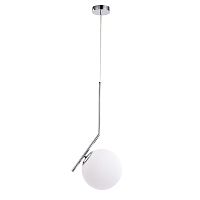 Светильник подвесной Bolla-Unica A1923SP-1CC Arte Lamp белый 1 лампа, основание хром в стиле современный шар